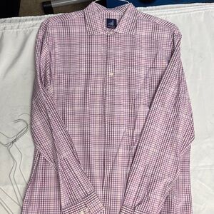 johnnie-O Lavender Checkered Dress Shirt